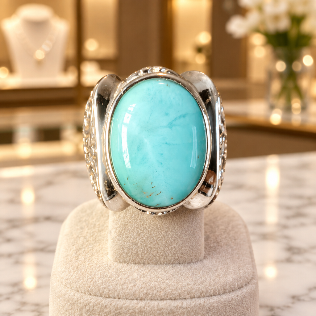 Sterling Silver Larimar Ring