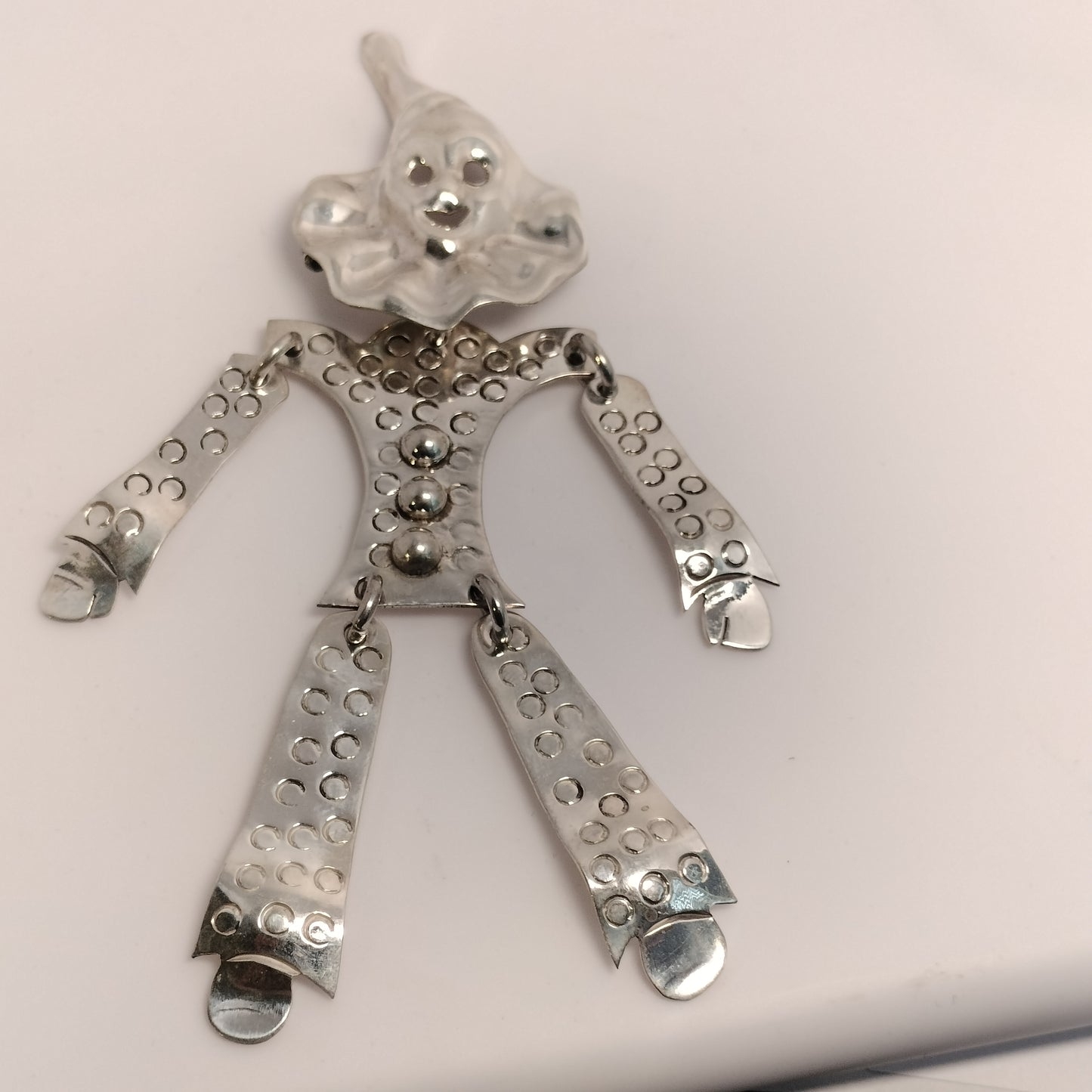 Sterling Silver Clown Brooch