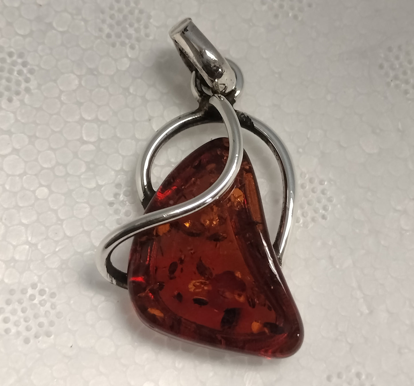 Sterling Silver Amber Pendant