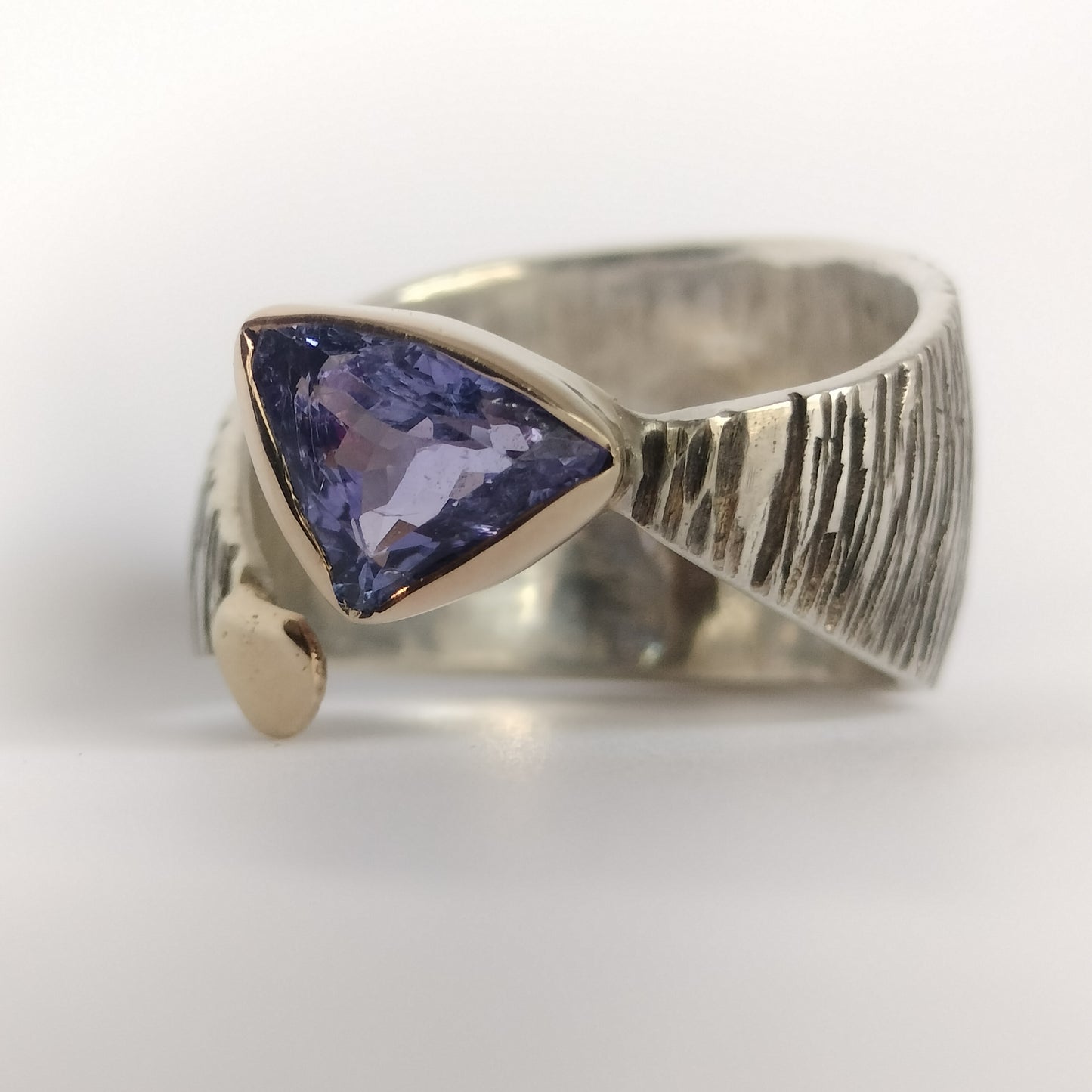 Sterling Silver and 14k Gold Tanzanite Ring