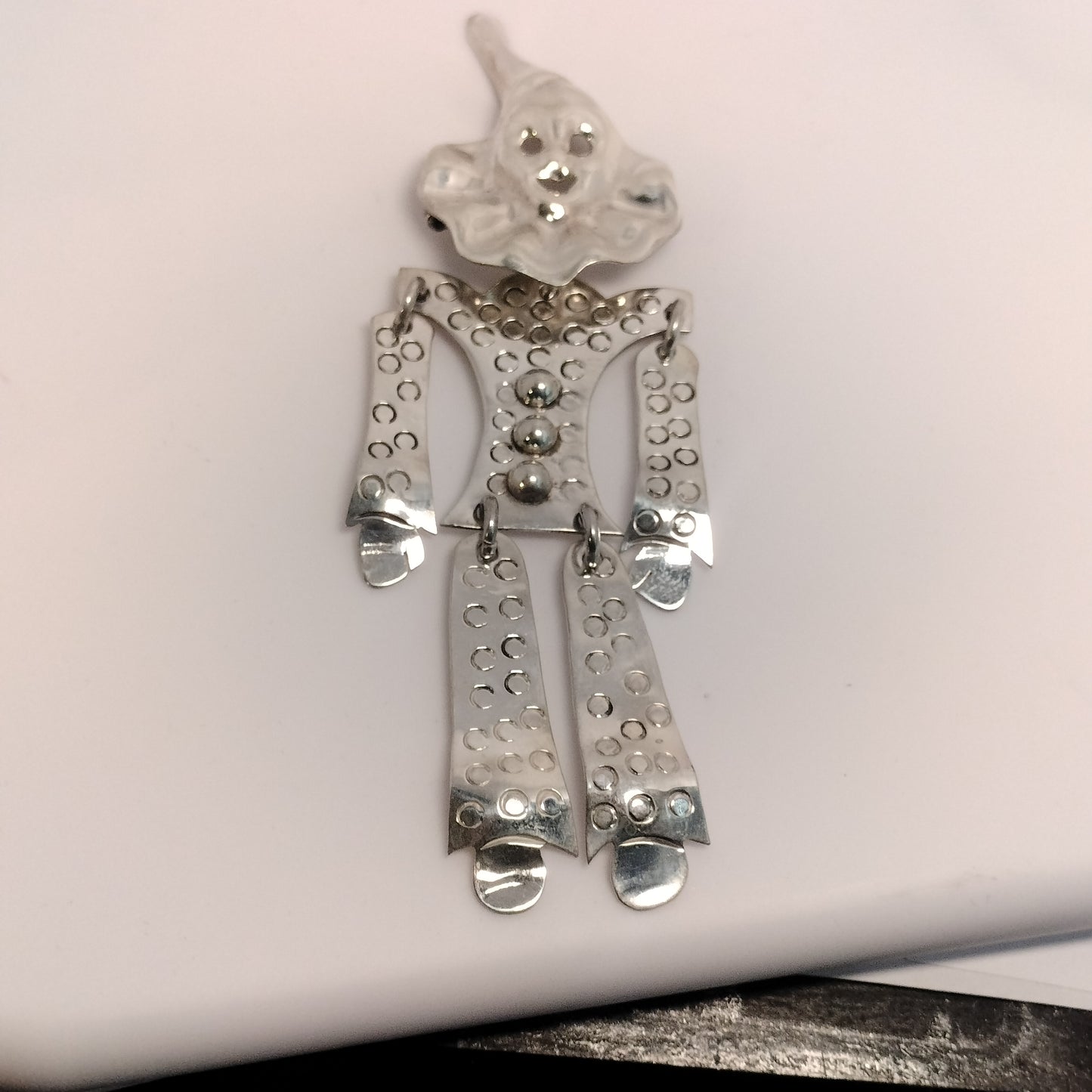 Sterling Silver Clown Brooch