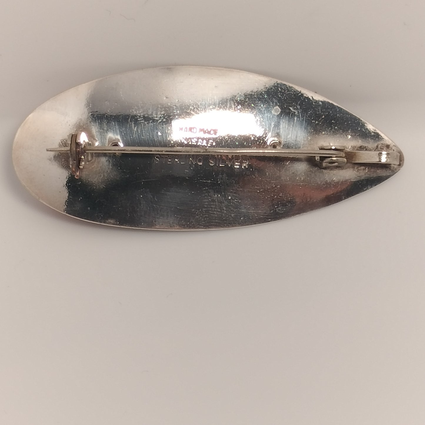 Sterling Silver and Coral Pin