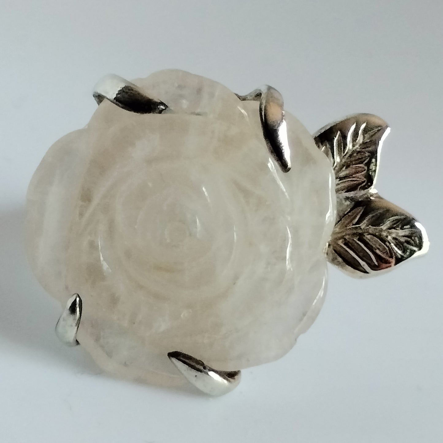 Sterling Silver Rose Quartz Rose Ring