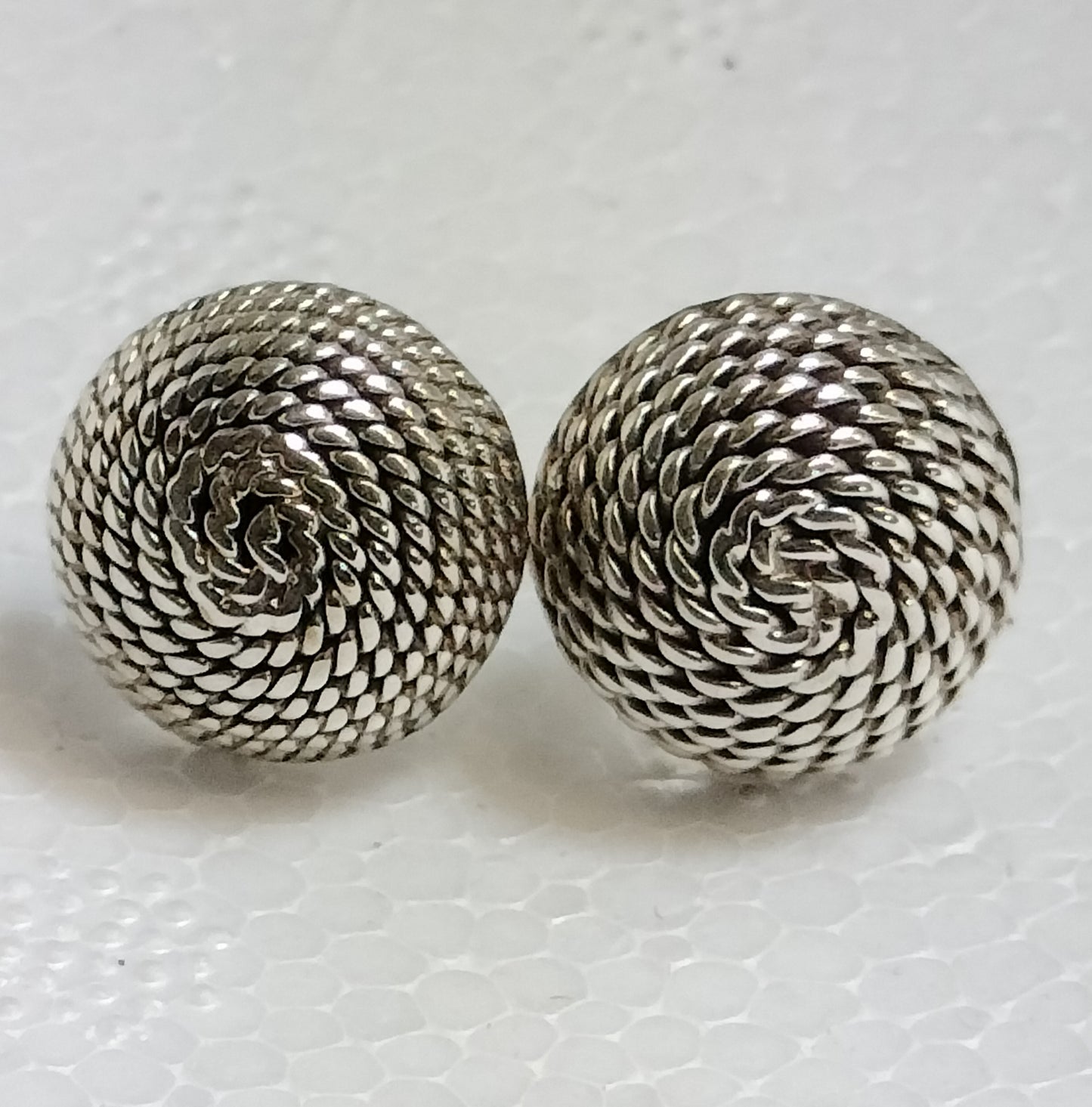 Sterling Silver Dome Earrings