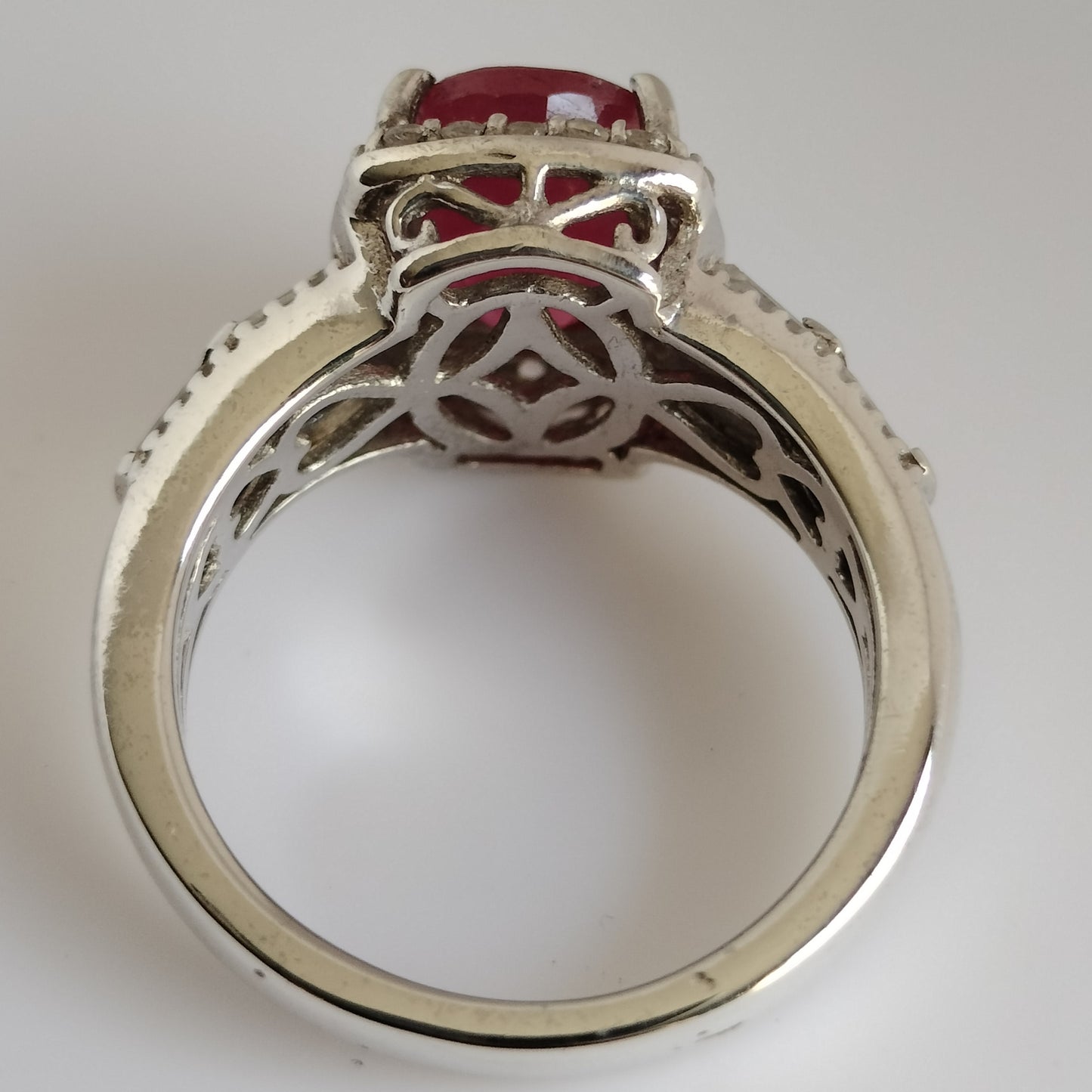Sterling Silver Ruby and Topaz Ring