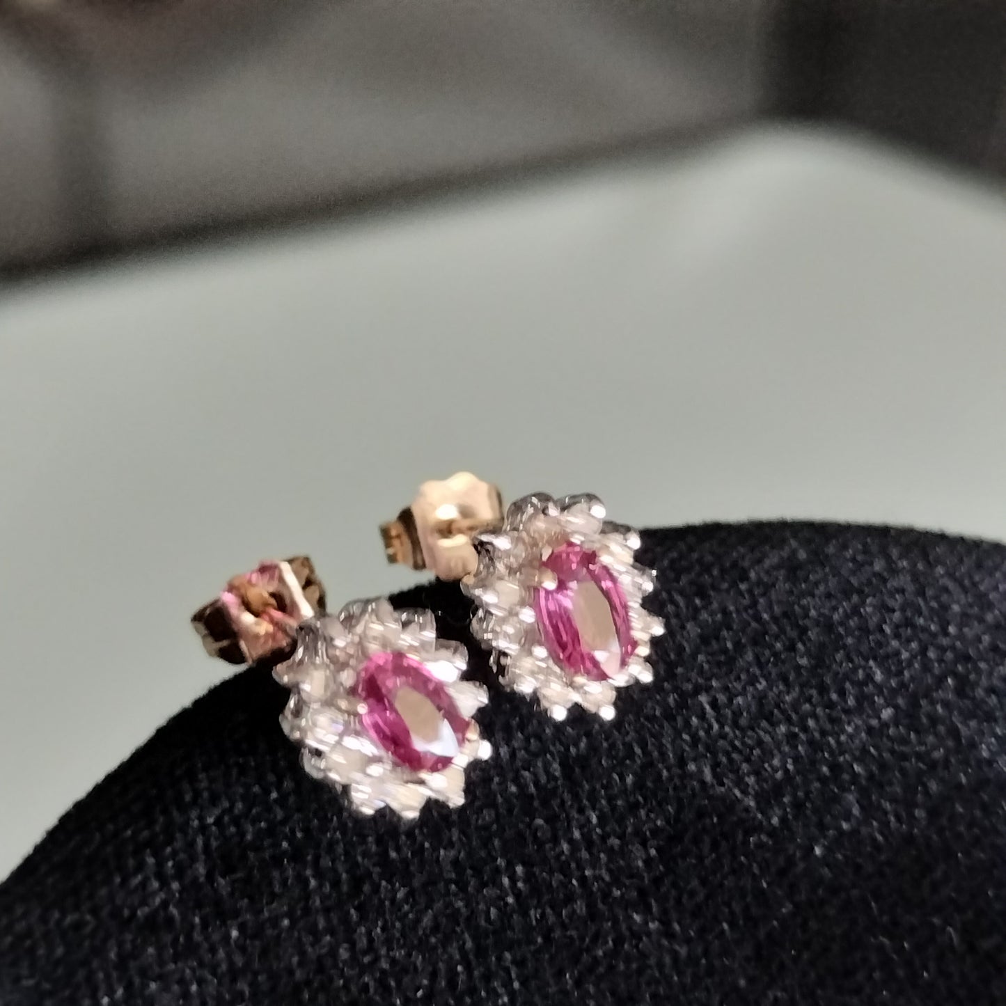 14k Gold Ruby and Diamond Earrings