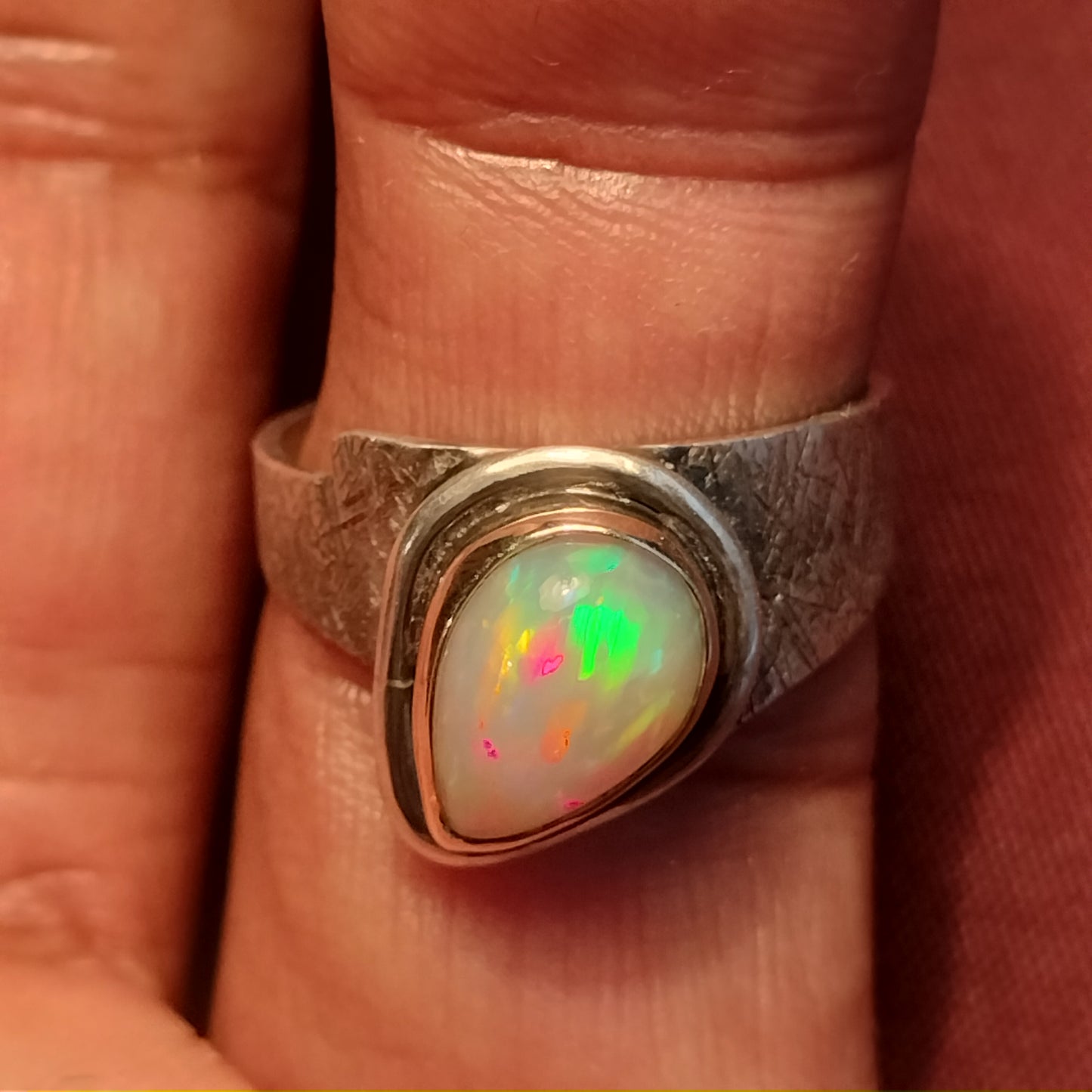 Sterling Silver and 14k Gold Opal ring