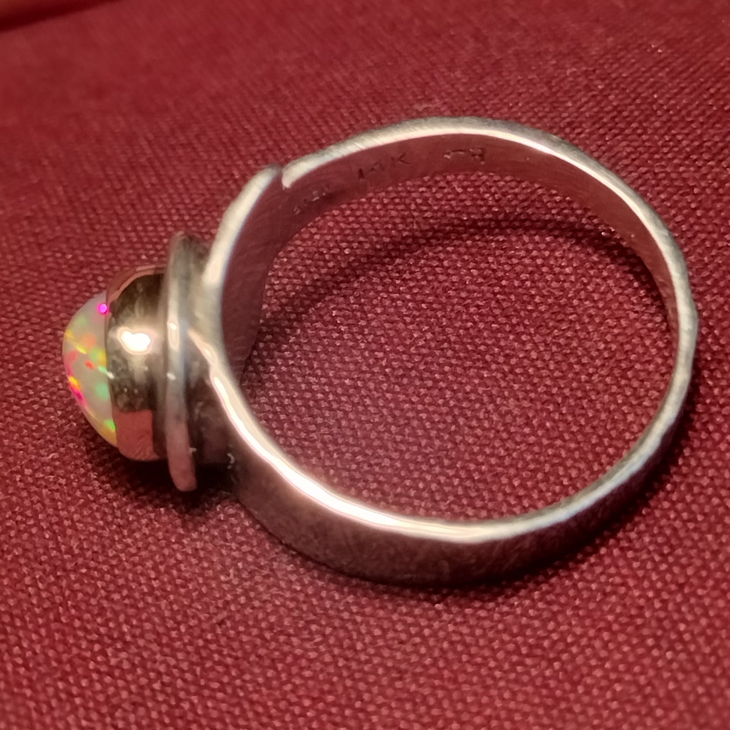 Sterling Silver and 14k Gold Opal ring