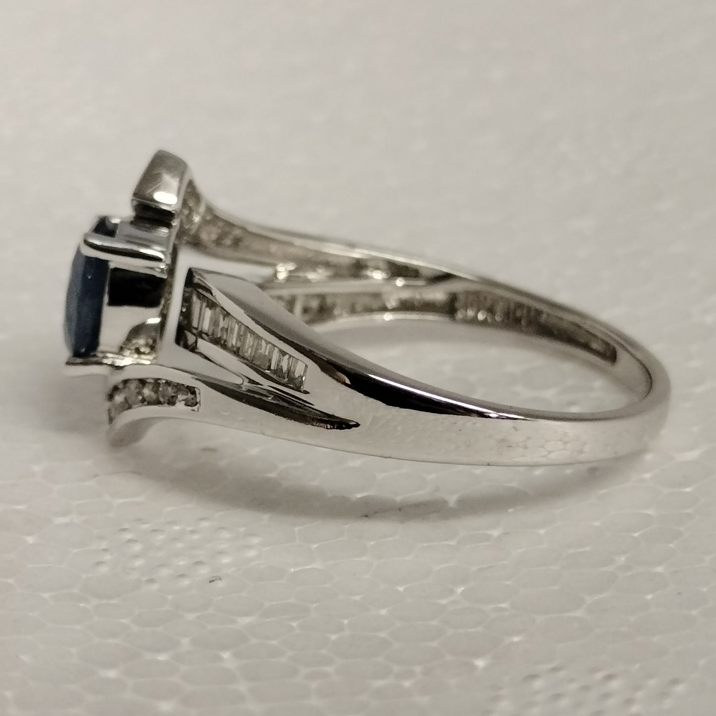 10 Karat White Gold Sapphire and Diamond Ring