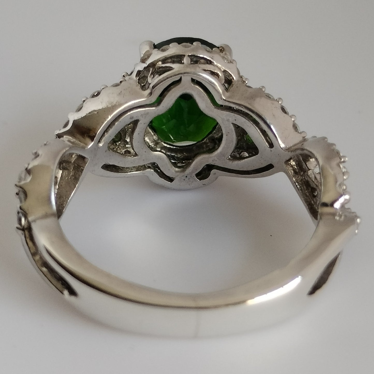 Sterling Silver Green Stone Ring