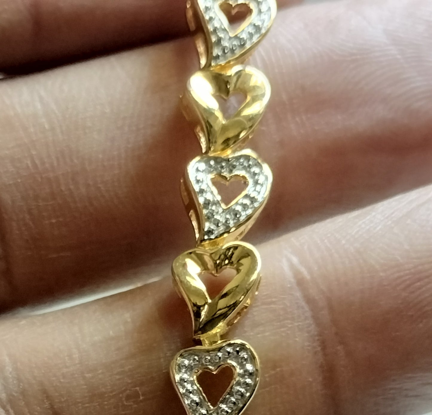 Sterling Silver Gold Plated Diamond Tennis Bracelet