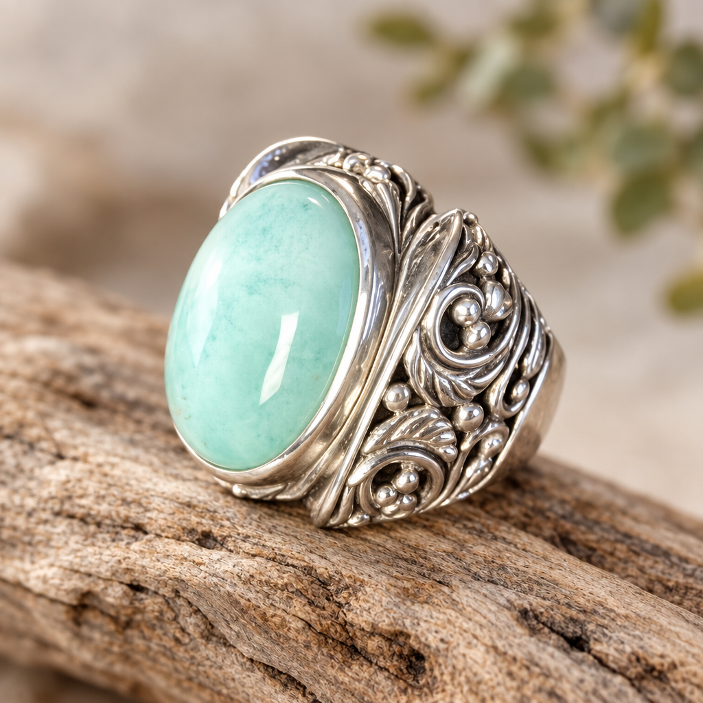 Sterling Silver Larimar Ring