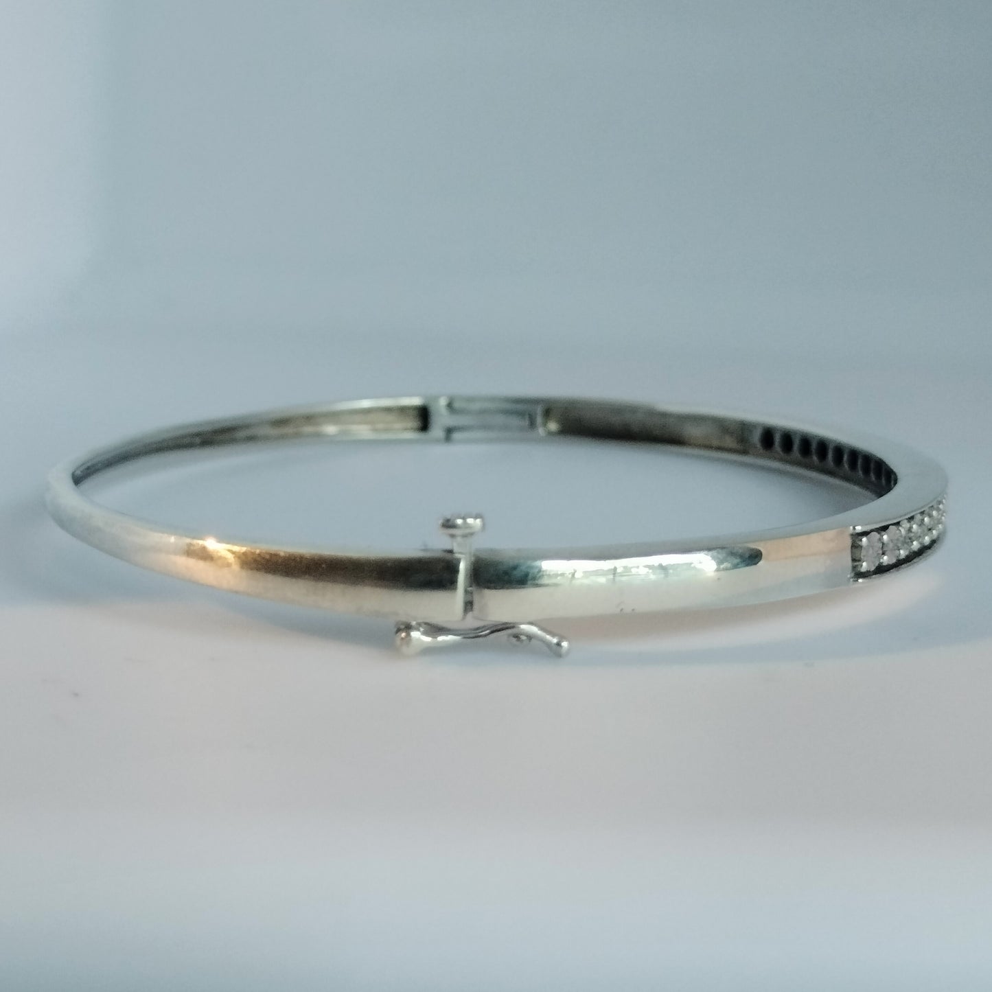 Sterling Silver Diamond Bangle Bracelet