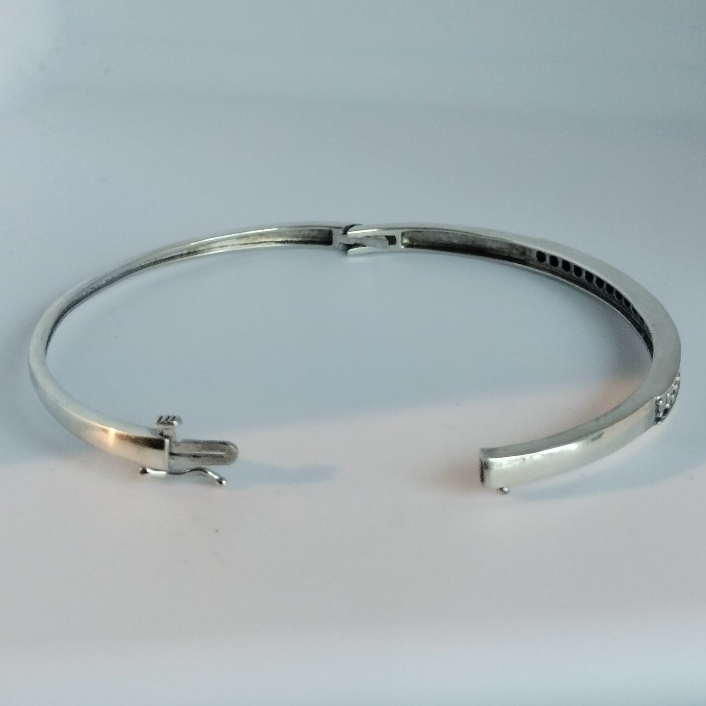 Sterling Silver Diamond Bangle Bracelet
