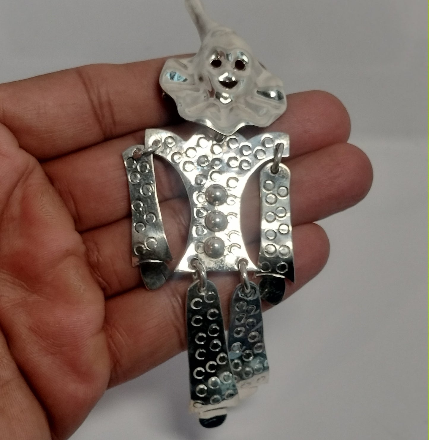 Sterling Silver Clown Brooch