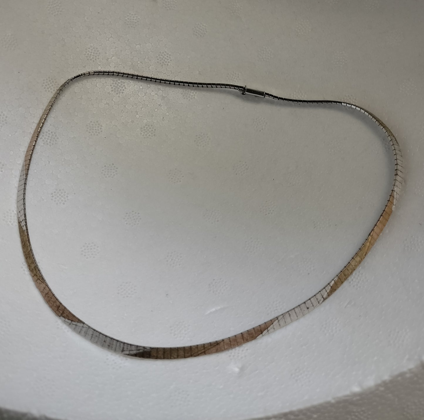 Sterling Silver Tricolor Omega Necklace