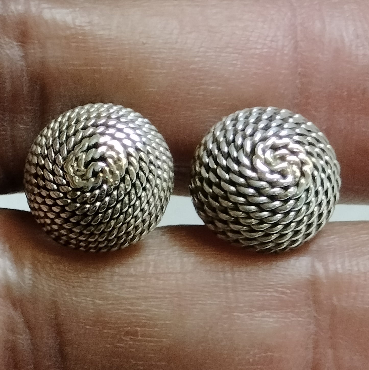 Sterling Silver Dome Earrings