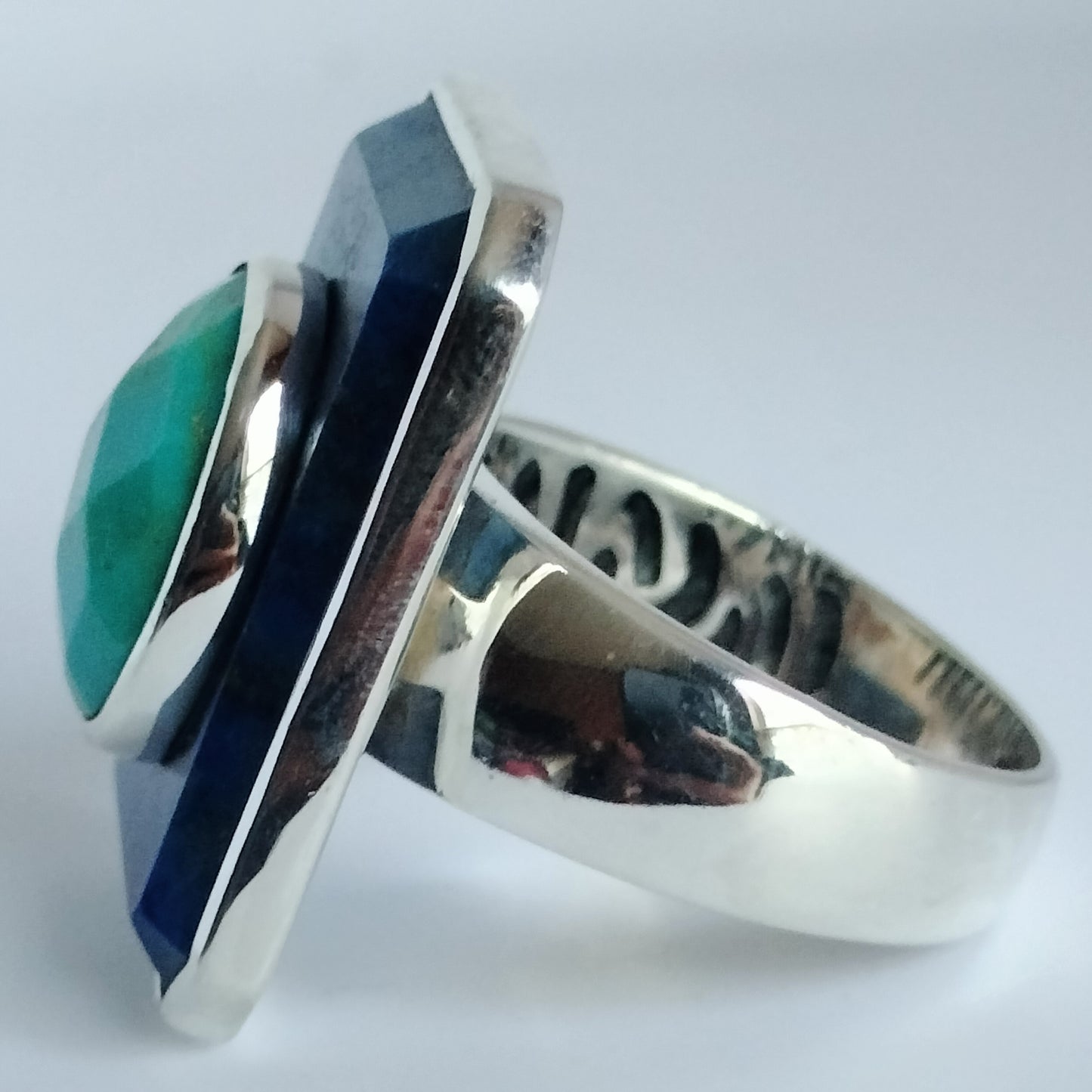 Sterling Silver Turquoise and Lapis Ring