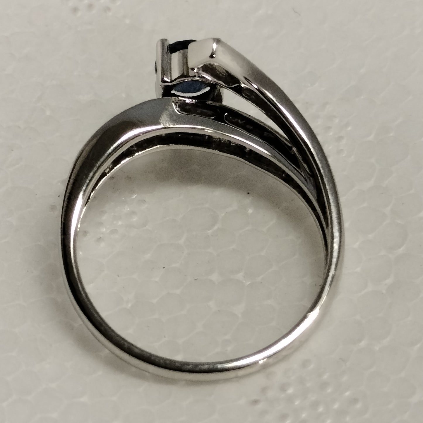 10 Karat White Gold Sapphire and Diamond Ring