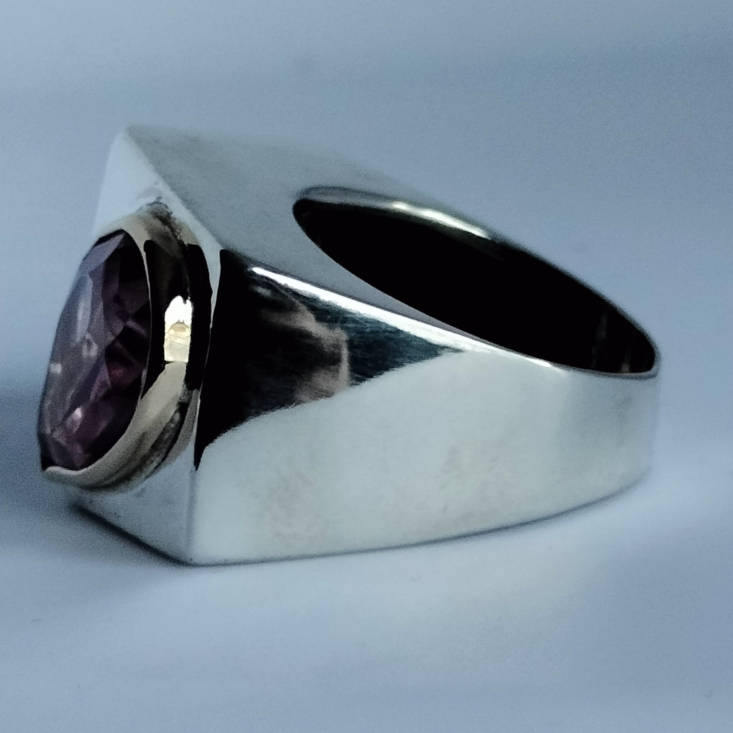 Sterling Silver and 10k Gold Sapphire Ring