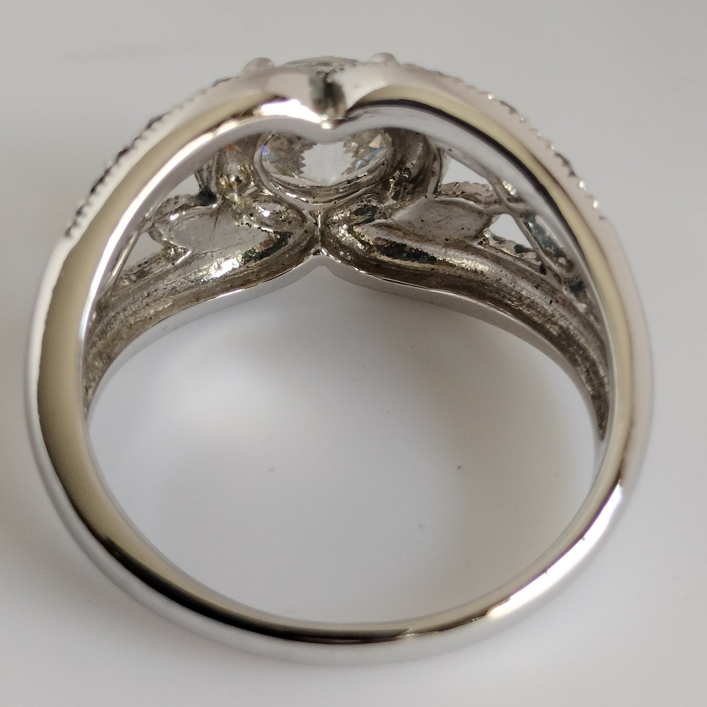 Sterling Silver Cubic Zirconia and Marcasite Ring