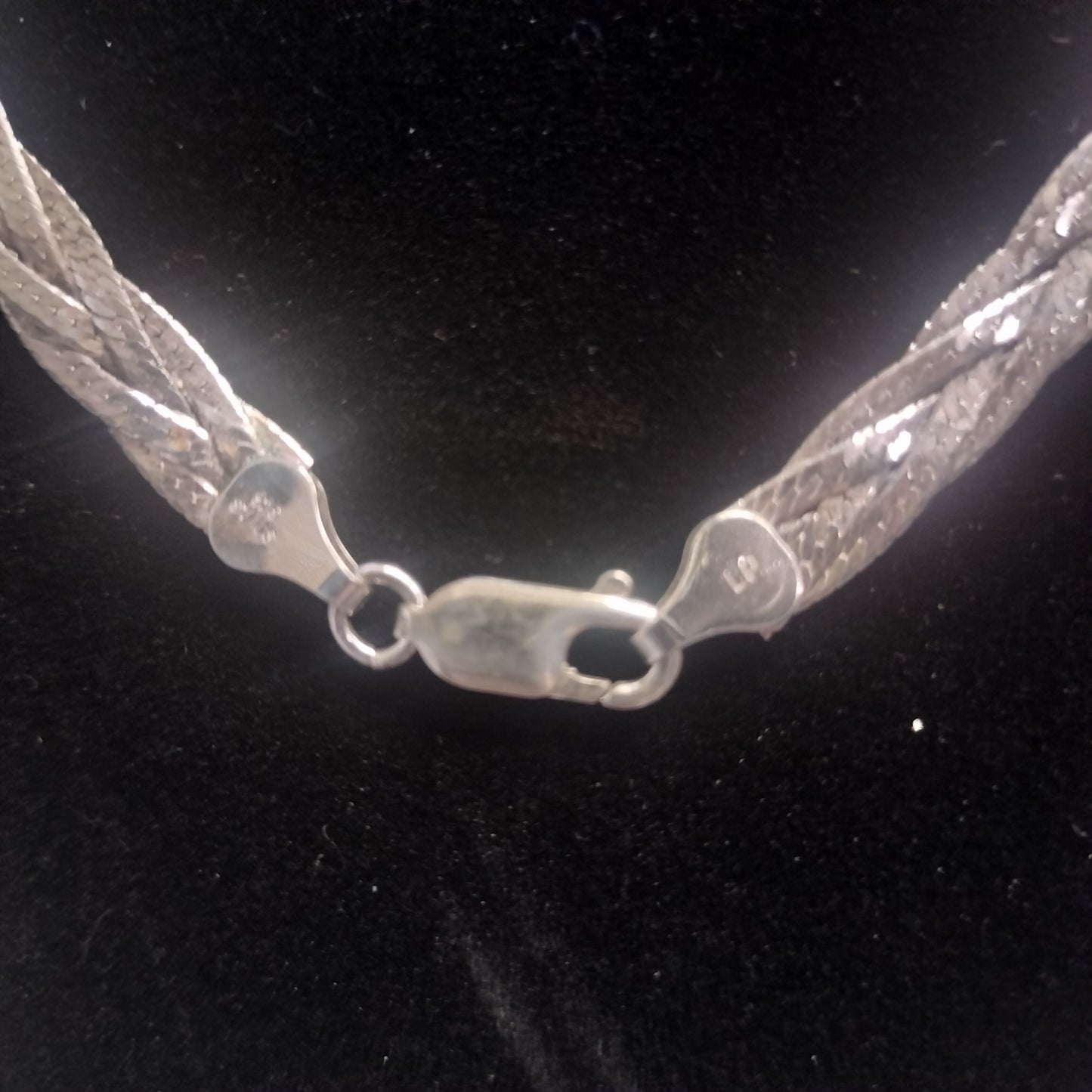 Sterling Silver Braided Herringbone Necklace