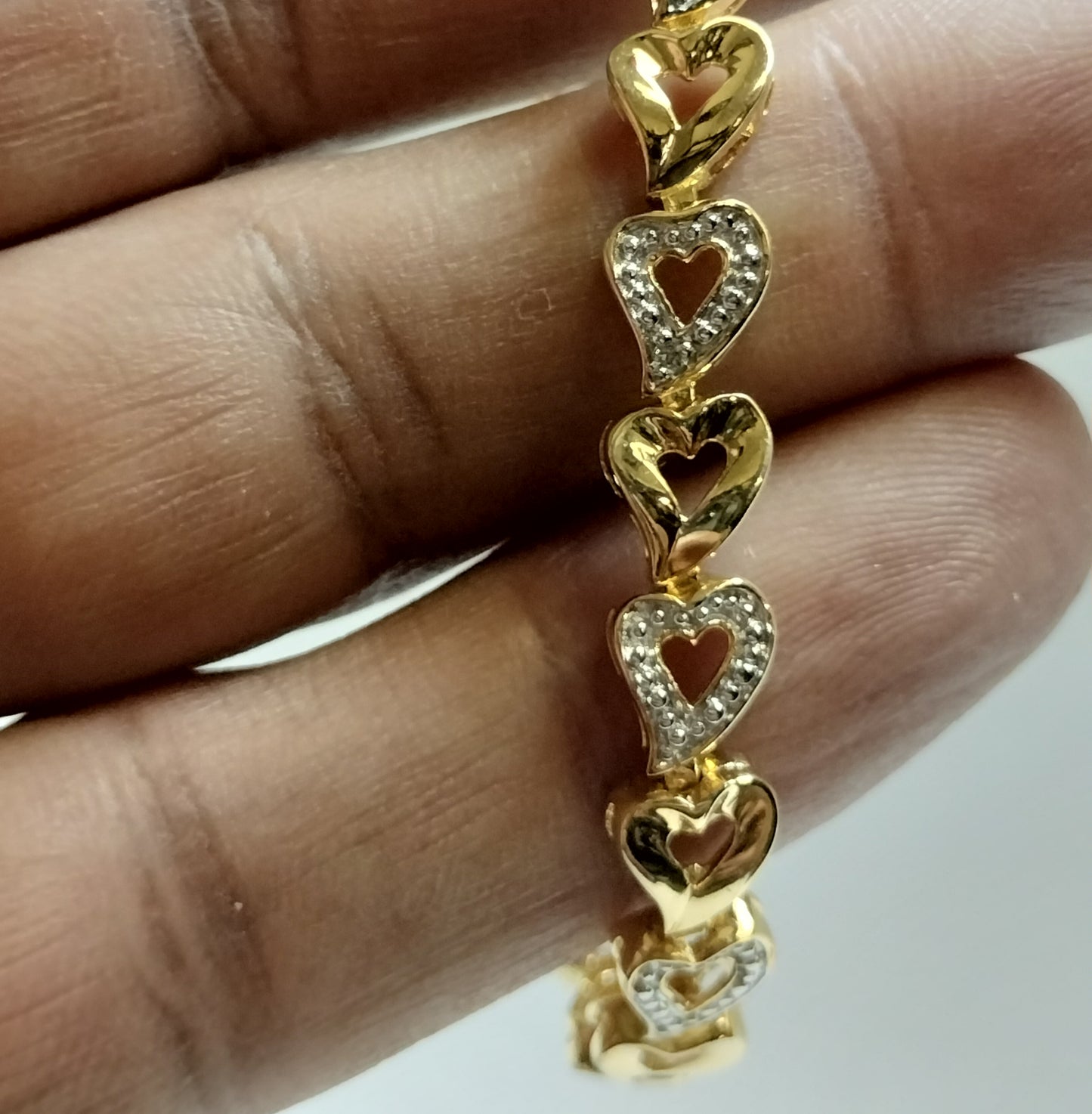 Sterling Silver Gold Plated Diamond Tennis Bracelet