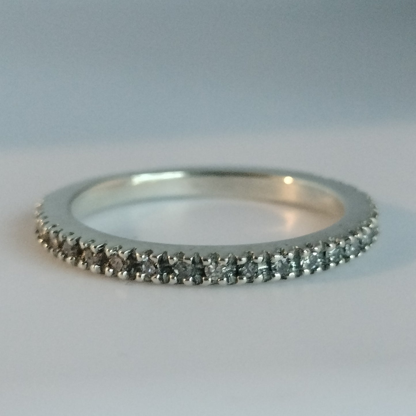 Sterling Silver Diamond Band