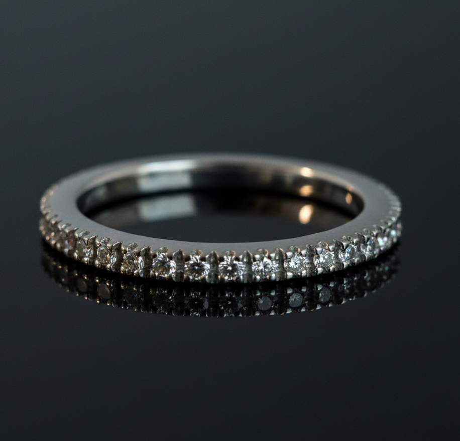 Sterling Silver Diamond Band