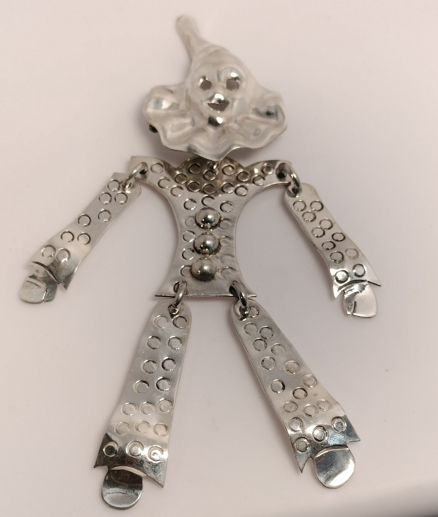 Sterling Silver Clown Brooch