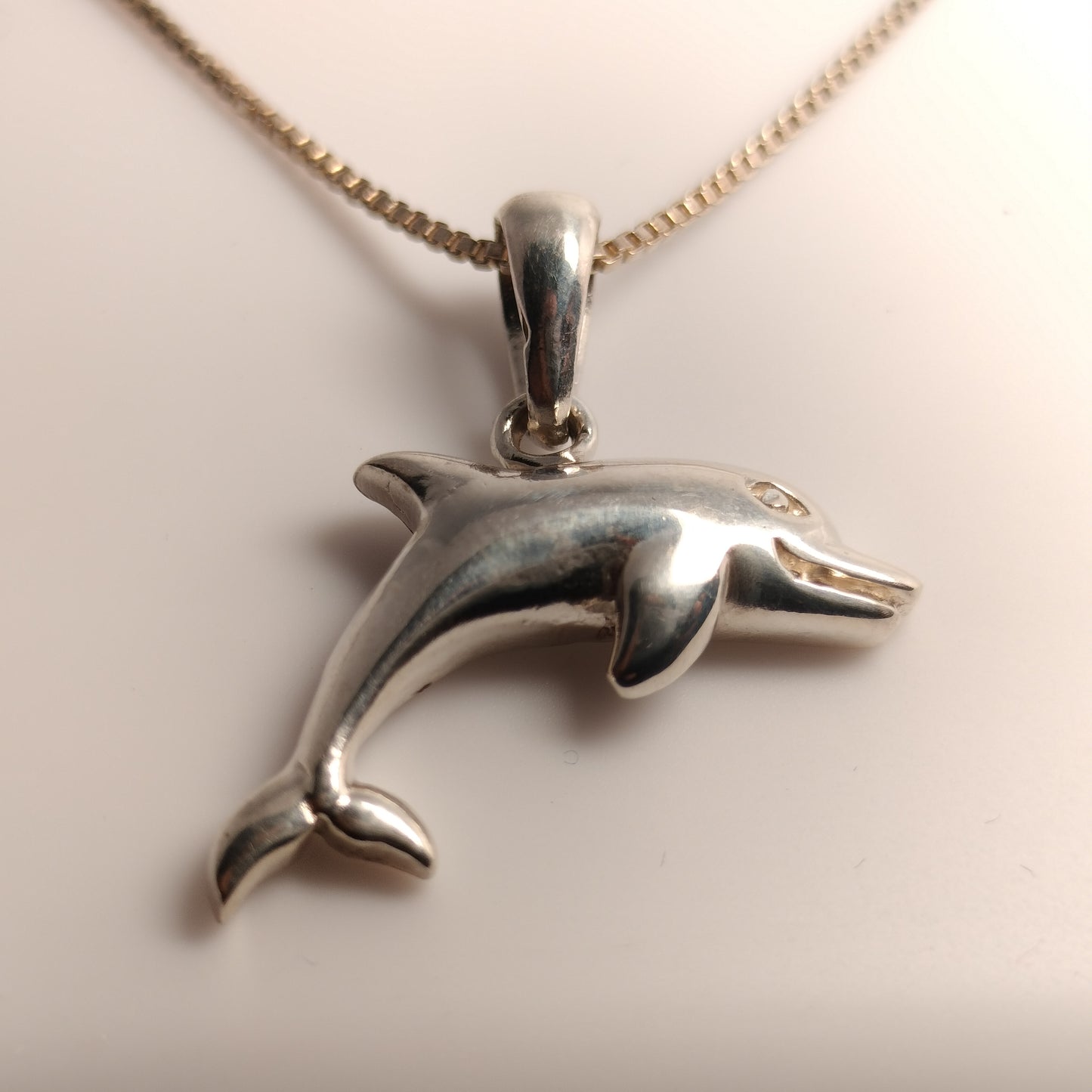 Sterling Silver Dolphin Pendant and Chain