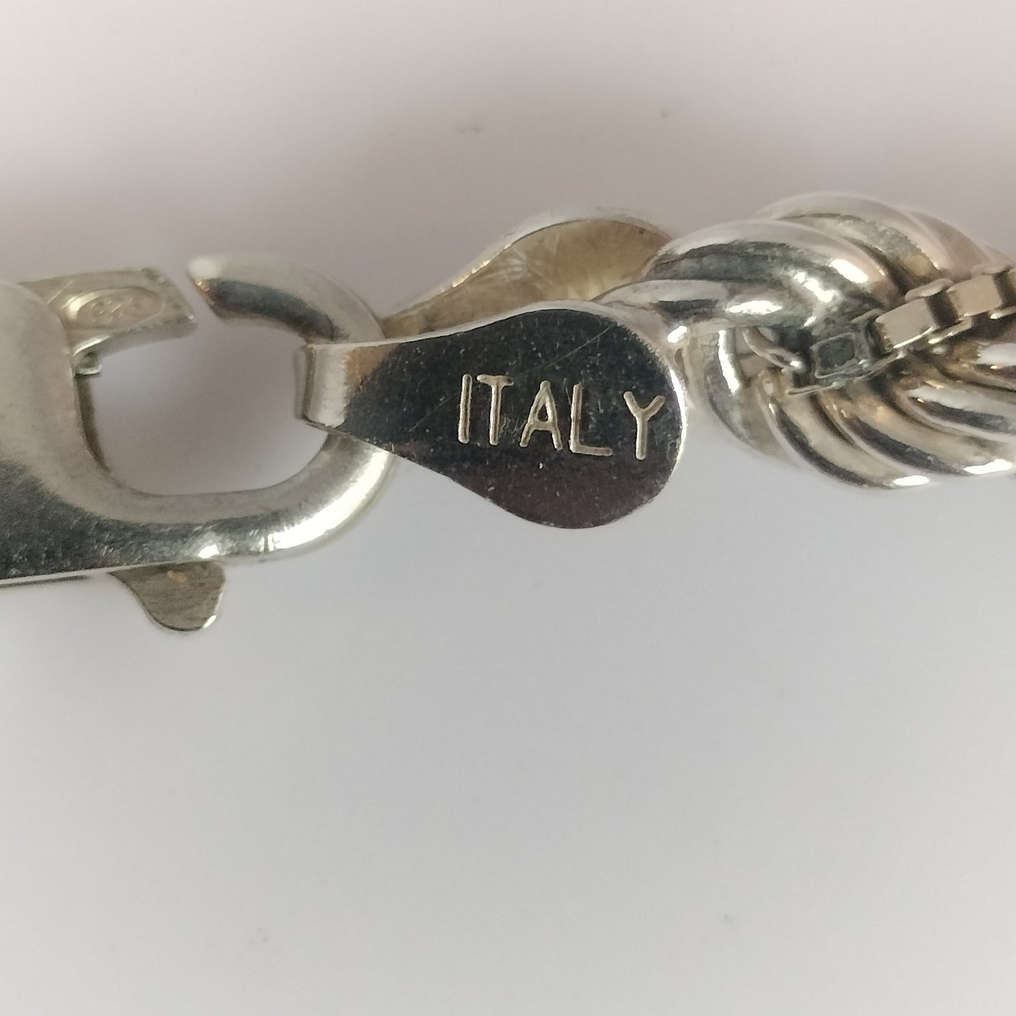 Sterling Silver Rope and Box Bracelet