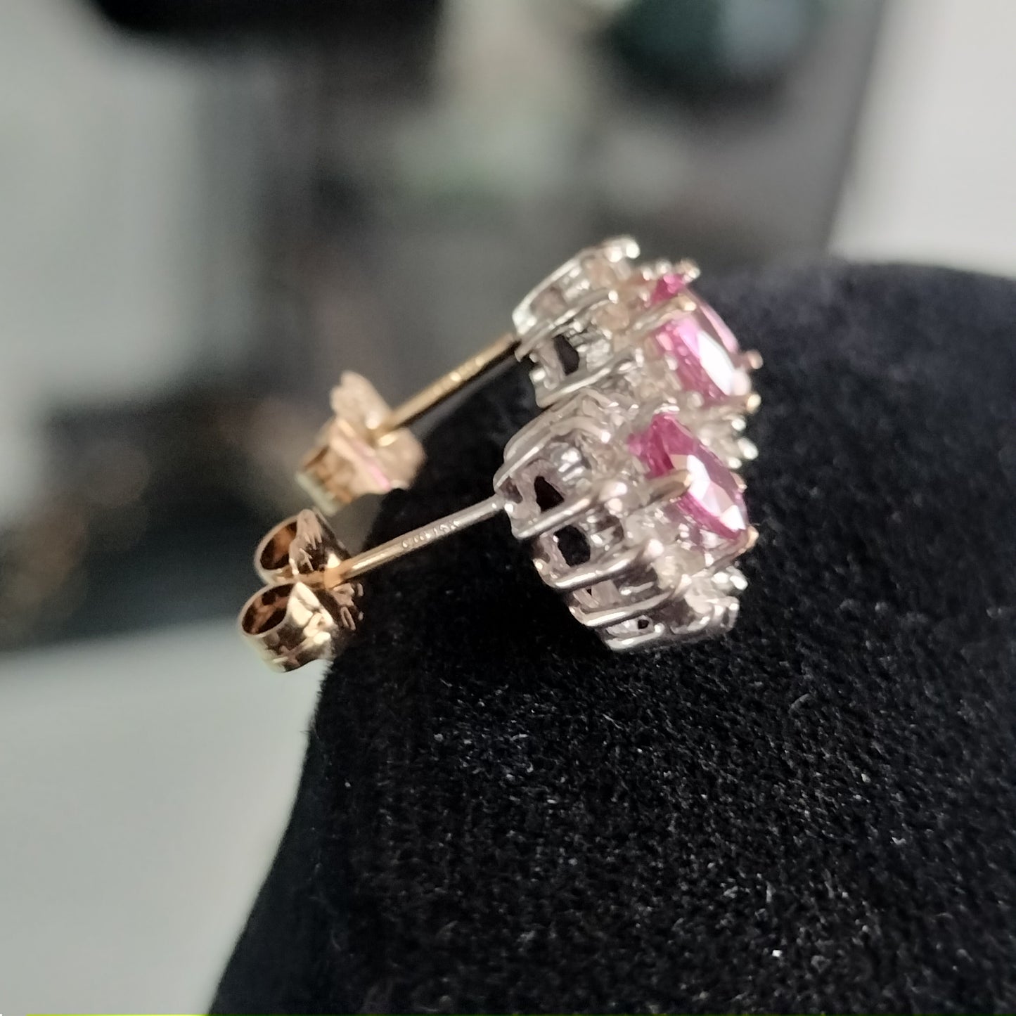 14k Gold Ruby and Diamond Earrings