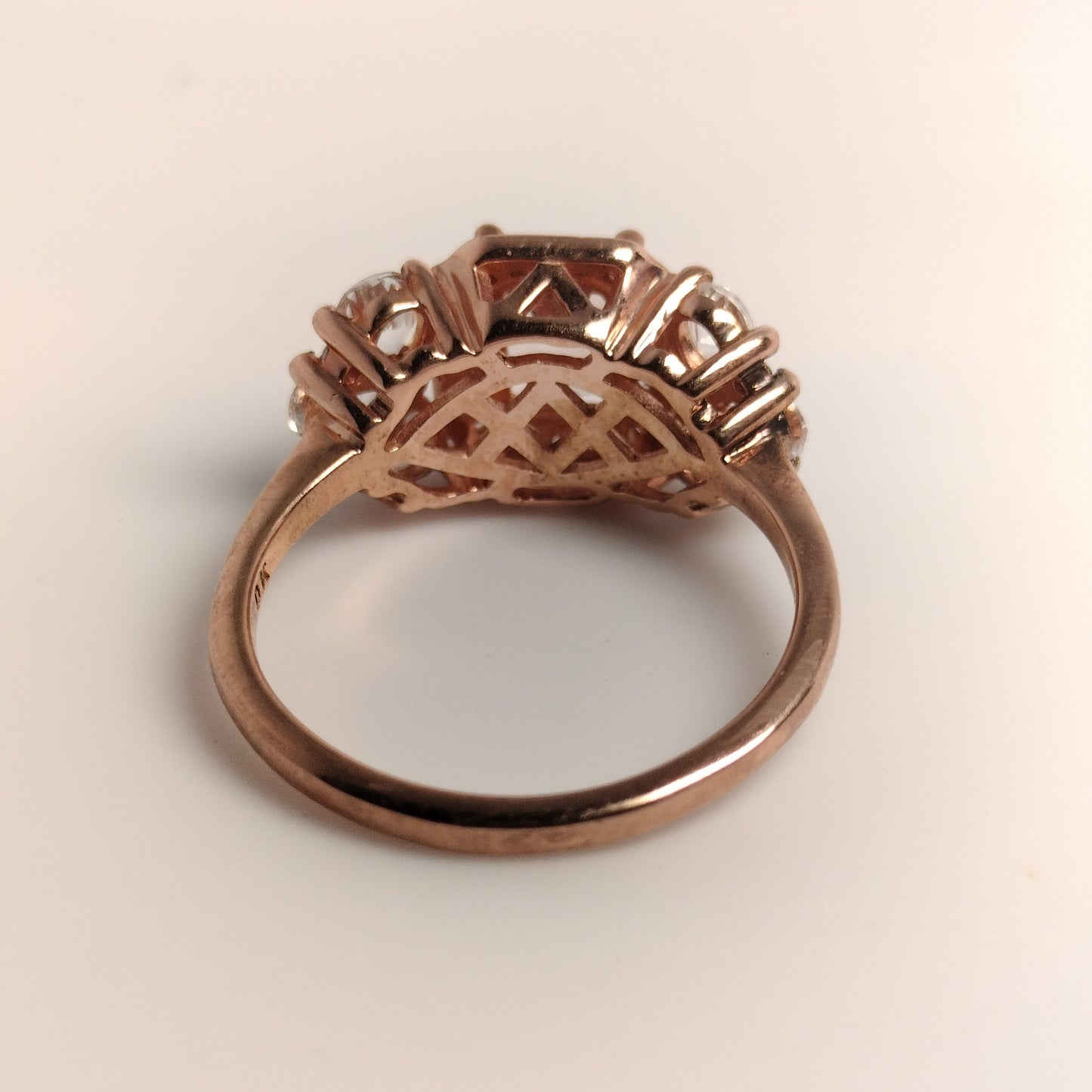 Sterling Silver Rose Gold Plated Topaz Ring