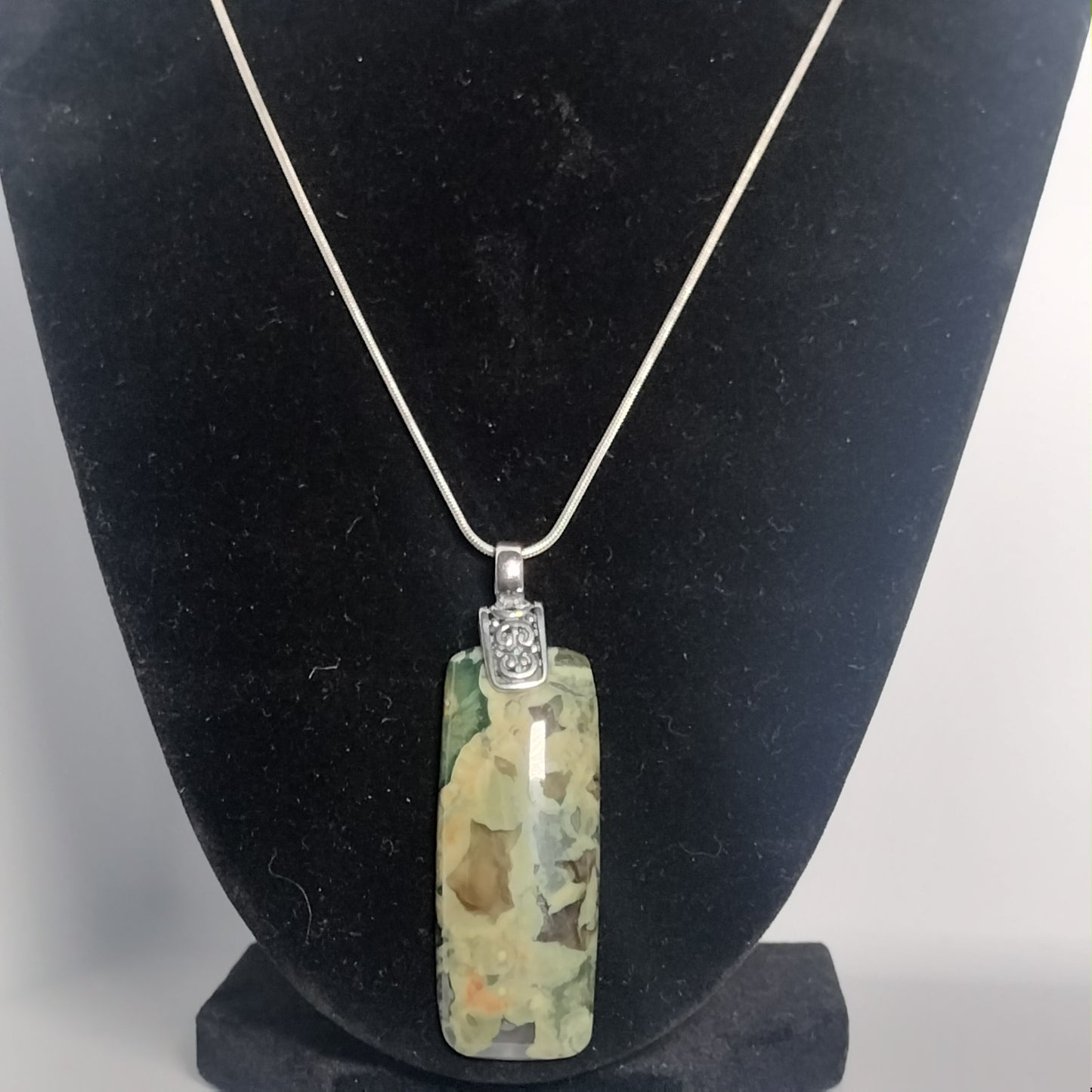 Sterling Silver Jasper Pendant and chain
