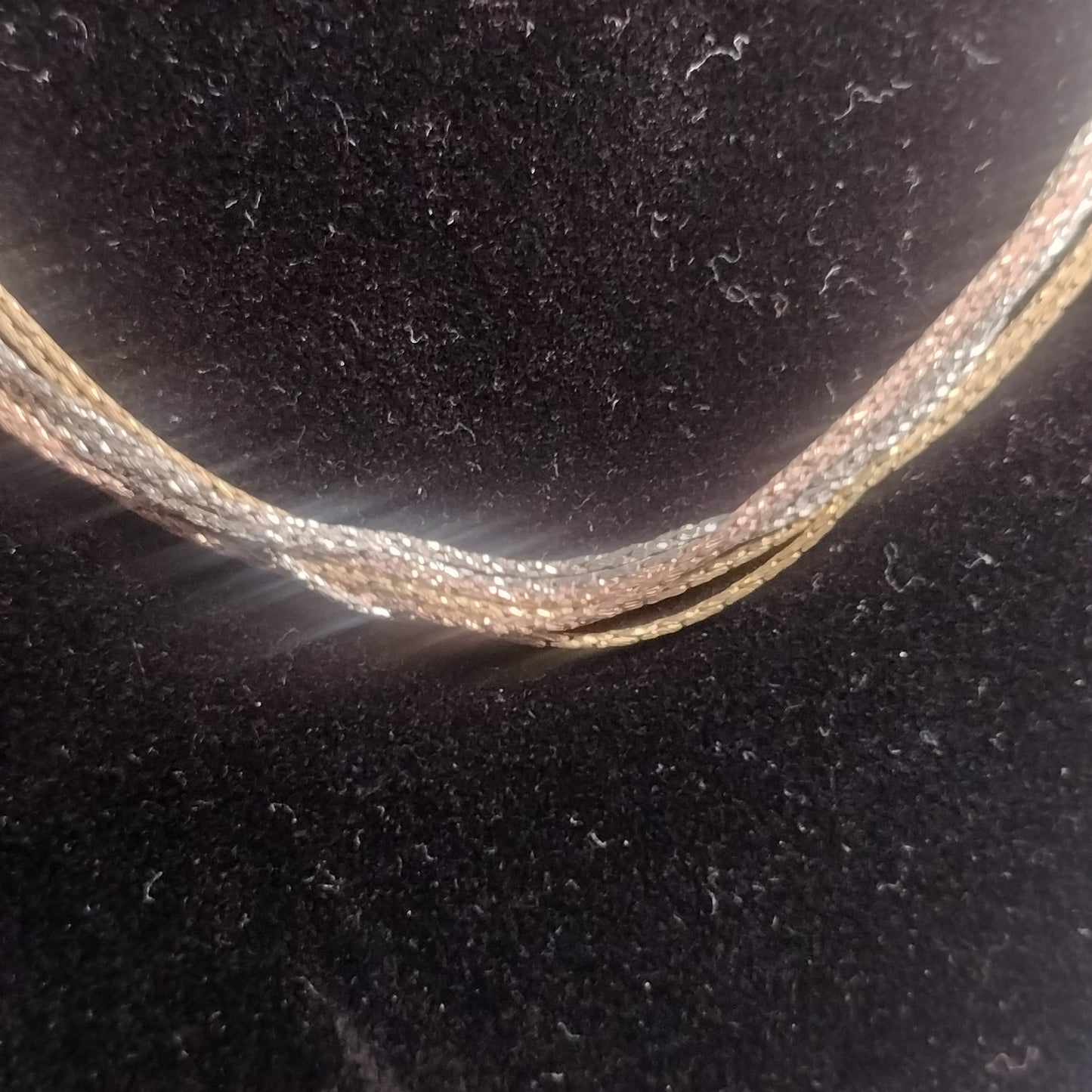 Sterling Silver Tricolor Tinsel Necklace