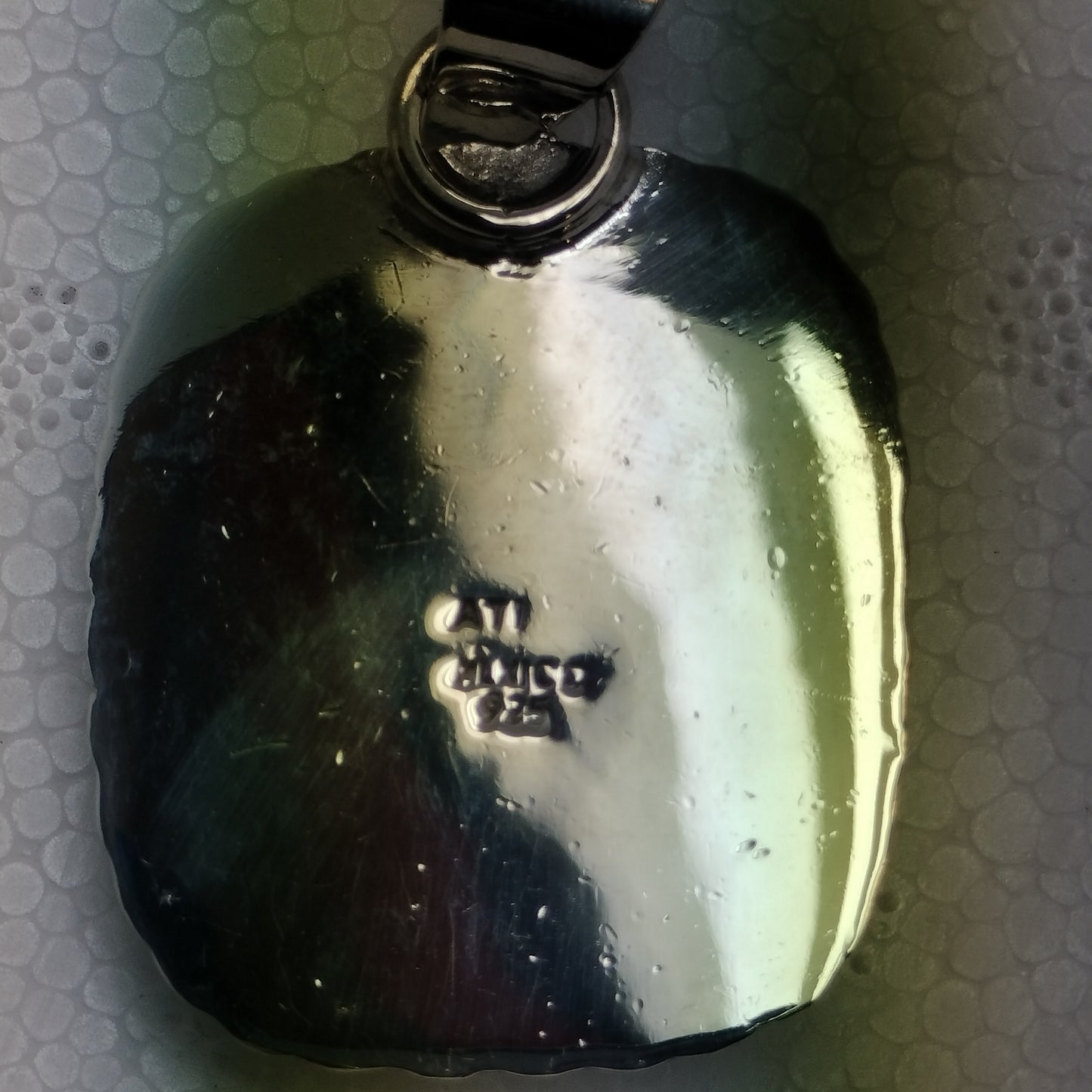 Large Malachite Sterling Silver Pendant