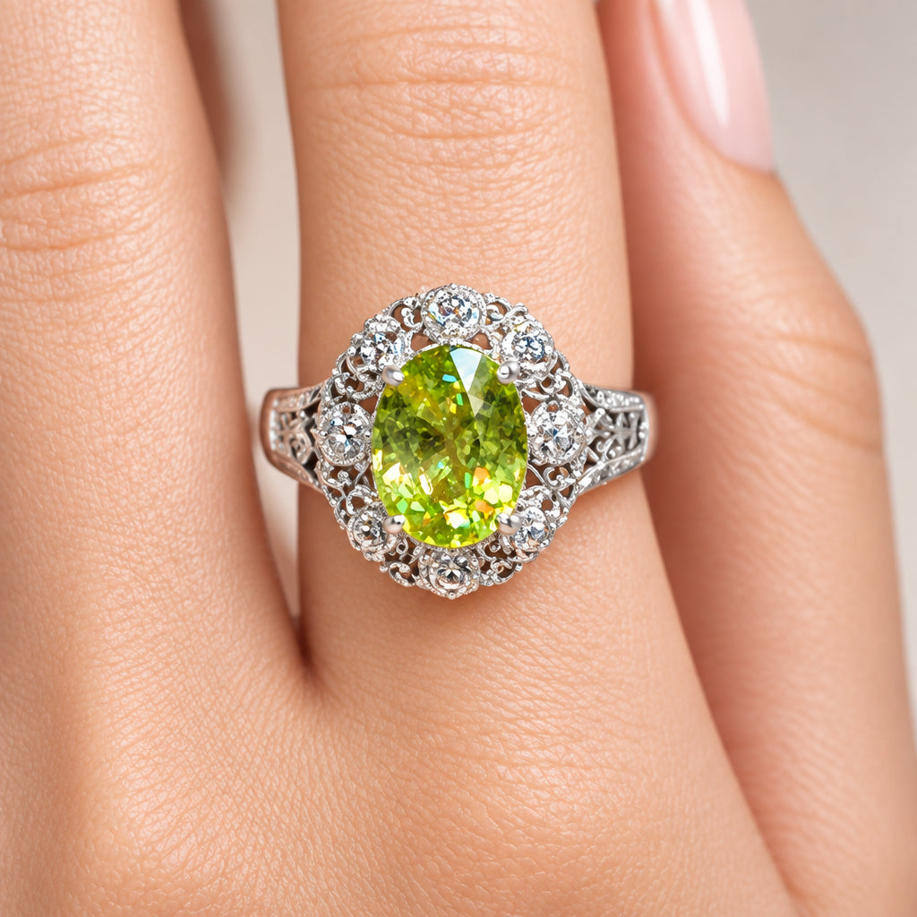 Sterling Silver Sphene Ring