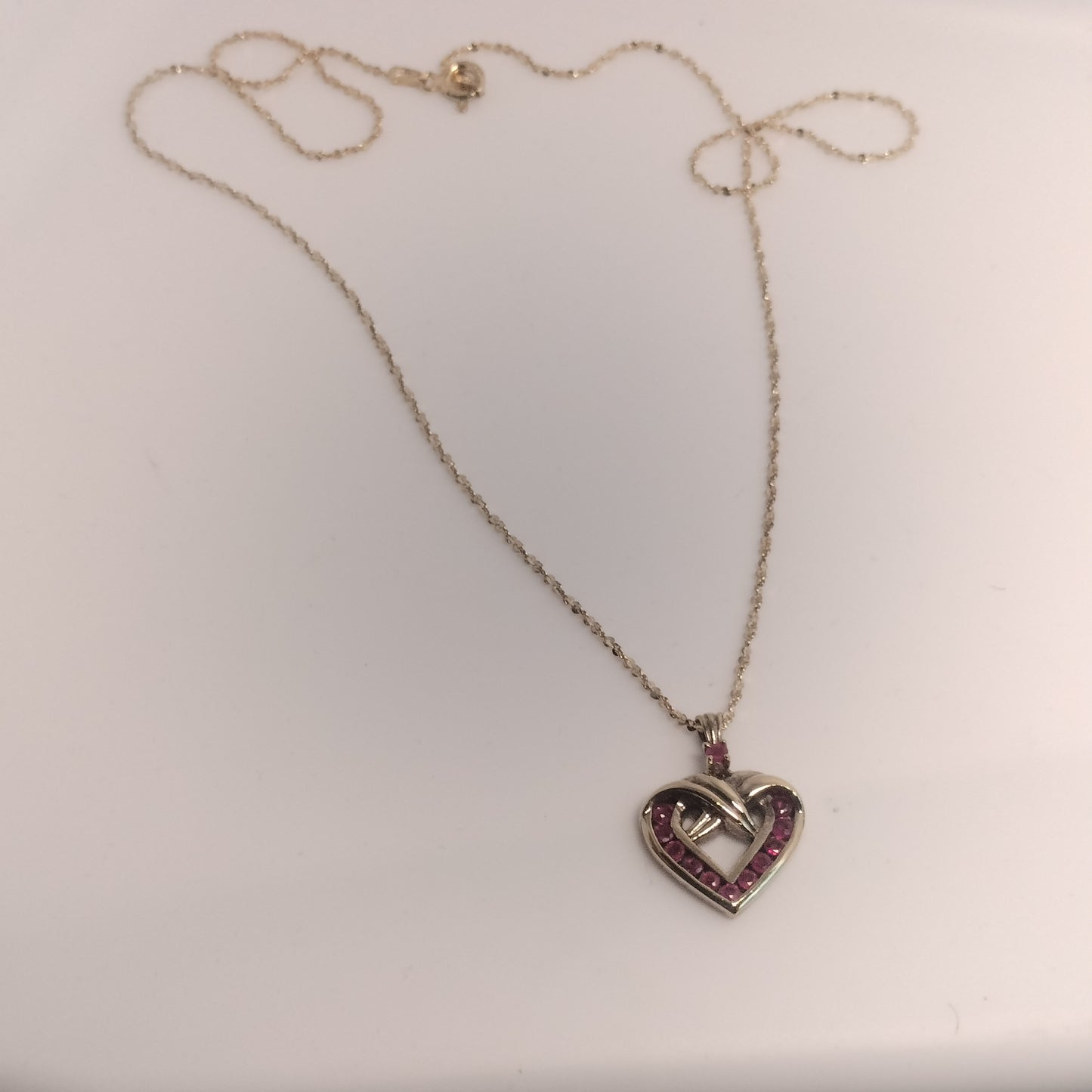 Sterling Silver Ruby Pendant and Chain