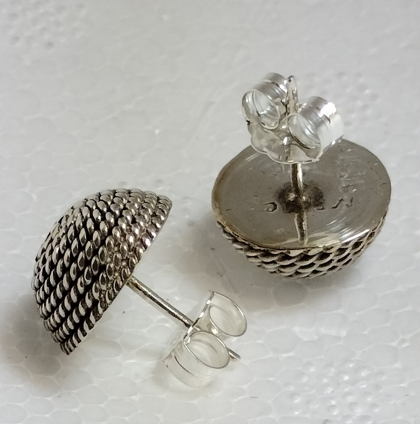 Sterling Silver Dome Earrings