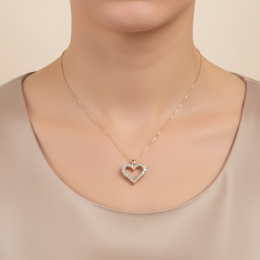 10K Gold Diamond Pendant and Chain