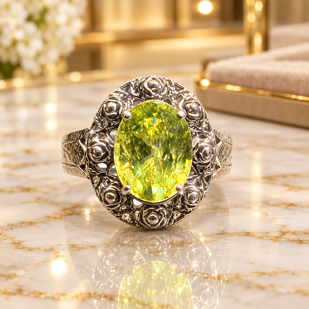 Sterling Silver Sphene Ring