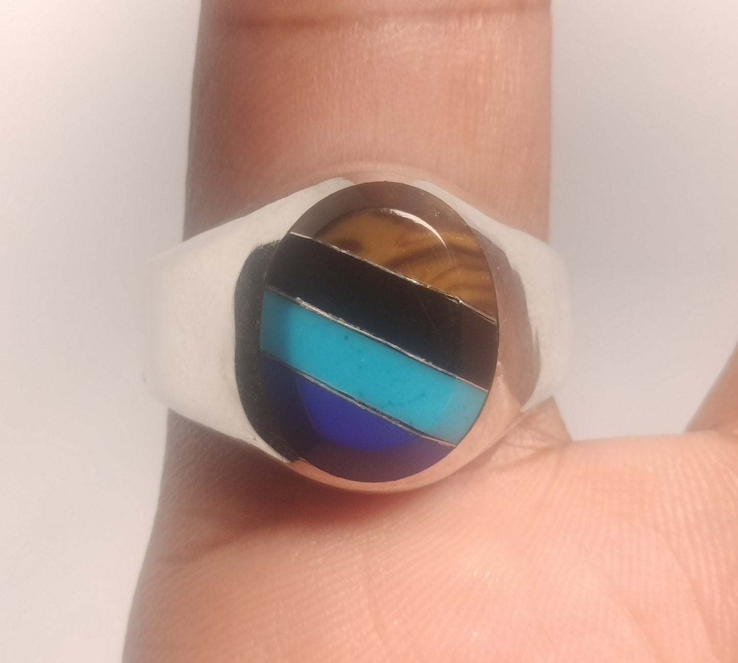 Sterling Silver Assorted Gemstone Ring