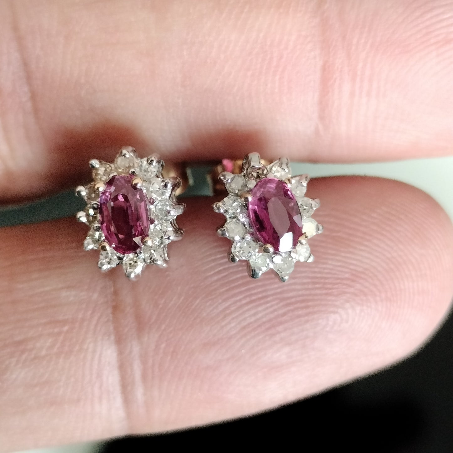 14k Gold Ruby and Diamond Earrings