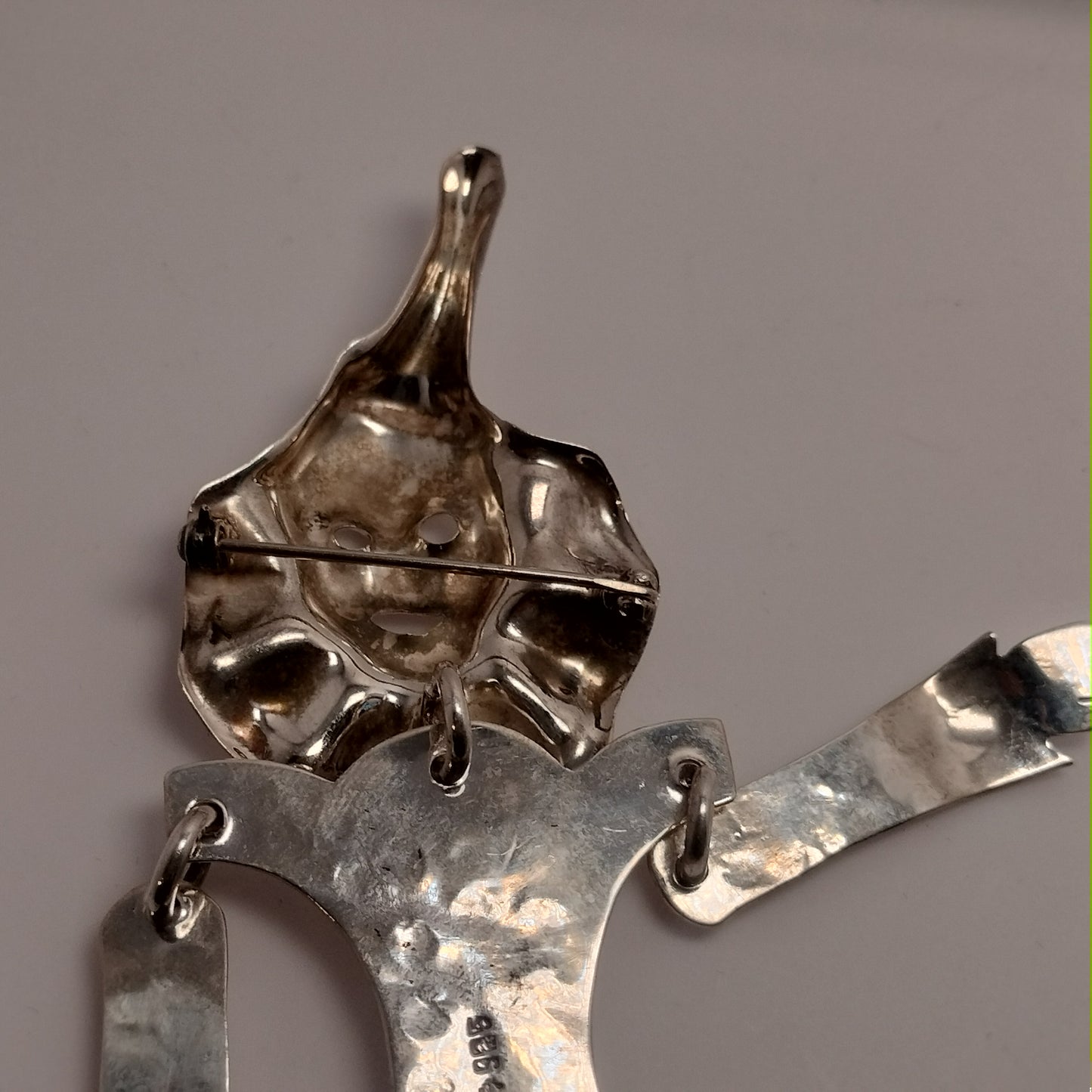 Sterling Silver Clown Brooch
