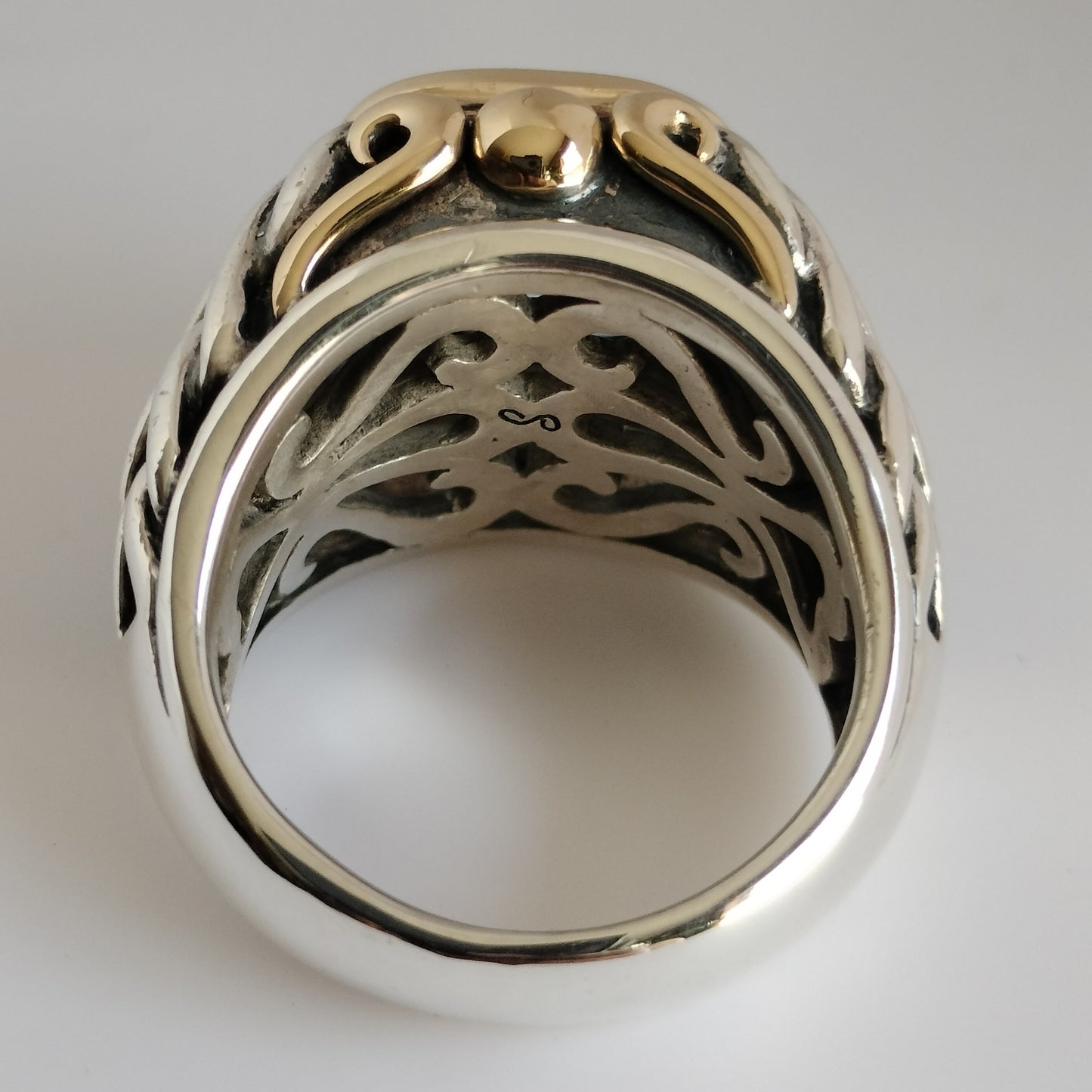 Sterling Silver 18k Gold Blue Topaz Ring