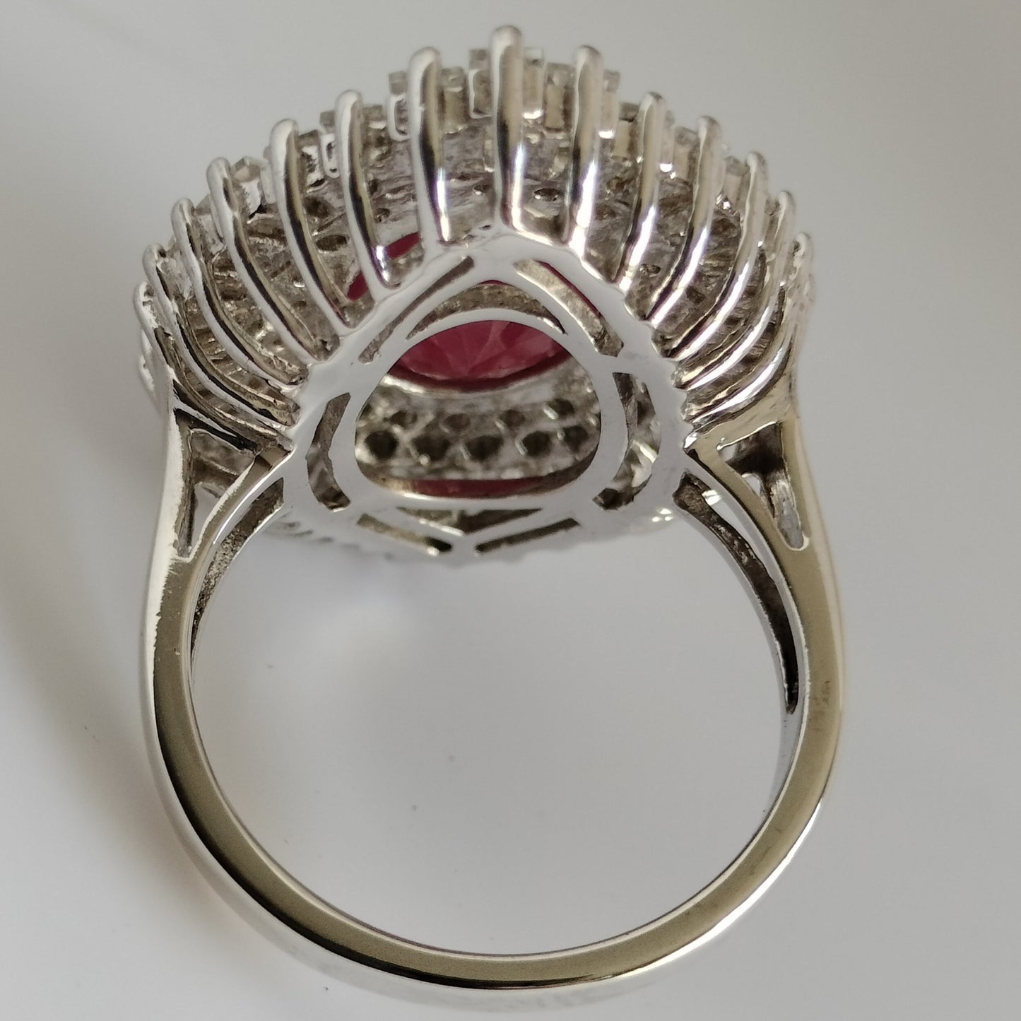 Sterling Silver Ruby and Cubic Zirconia Ring